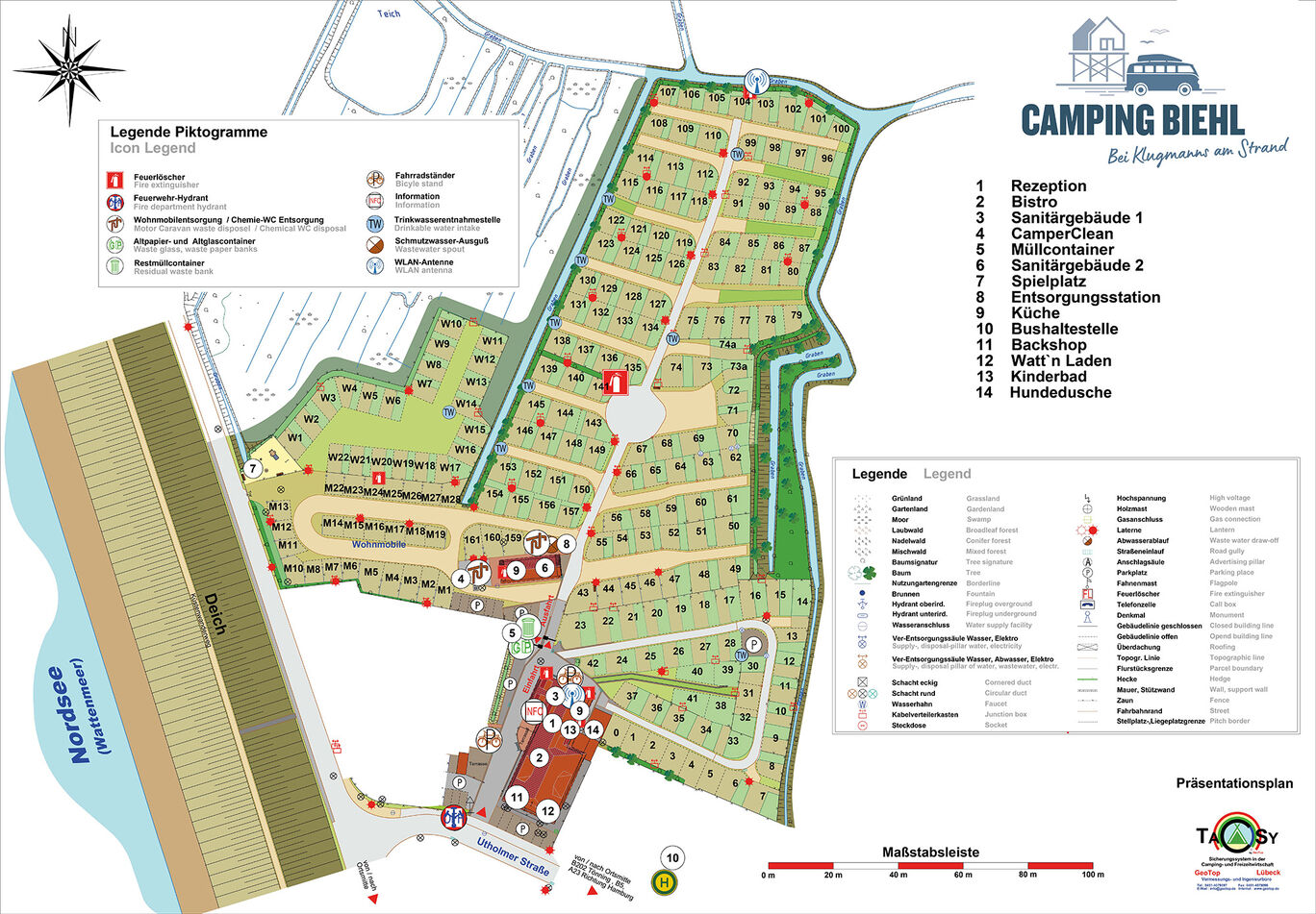 Lageplan Campingplatz Biehl